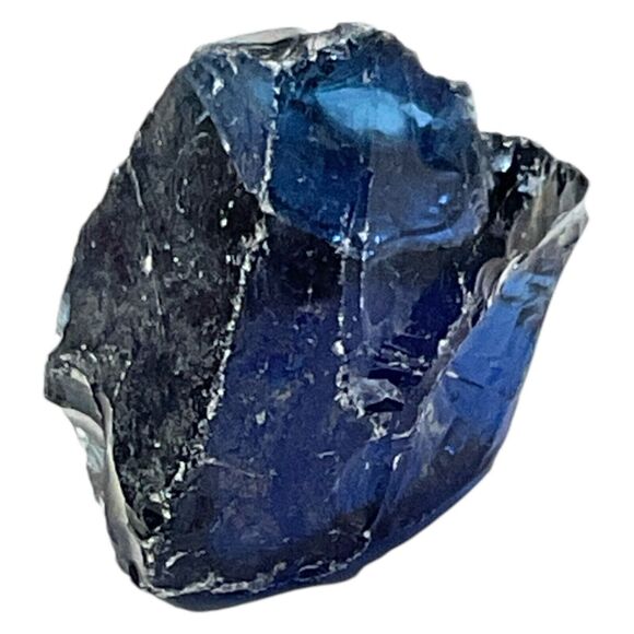 Cobalt Art Glass Cullet Glowing Manganese Slag Glass #5GL37 - Picture 4 of 8